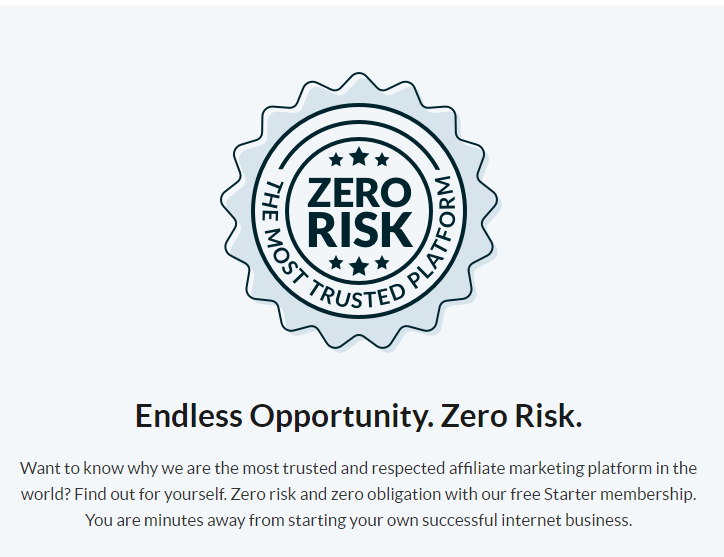 Wealthy Affiliate Review - Zero Risk guarantee symbol
